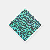 Leopard Black en Blauwgroen afdrukken Servetten (Hoek)