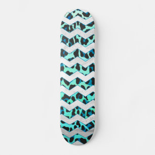 Leopard Black en Blauwgroen afdrukken Skateboard
