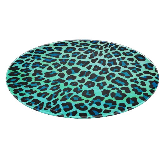 Leopard Black en Blauwgroen afdrukken Snijplank (Hoek)
