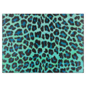 Leopard Black en Blauwgroen afdrukken Snijplank (Voorkant)