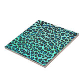 Leopard Black en Blauwgroen afdrukken Tegeltje (Zijkant)