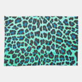 Leopard Black en Blauwgroen afdrukken Theedoek (Horizontaal)