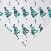 Leopard Black en Blauwgroen afdrukken Tissuepapier (Detail)