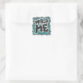 Leopard Black en Blauwgroen afdrukken Vierkante Sticker (Tas)