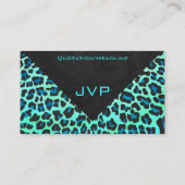 Leopard Black en Blauwgroen afdrukken Visitekaartje (Achterkant)