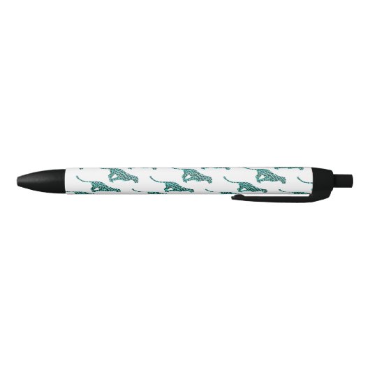 Leopard Black en Blauwgroen afdrukken Zwarte Inkt Pen (Bodem)