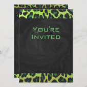 Leopard Black en Green met Monogram Kaart (Voorkant / Achterkant)