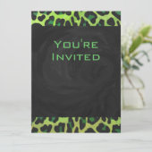 Leopard Black en Green met Monogram Kaart (Staand voorkant)