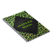 Leopard Black en Green met Monogram Notitieboek (Rechterzijde)