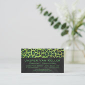 Leopard Black en Green met Monogram Visitekaartje (Staand voorkant)