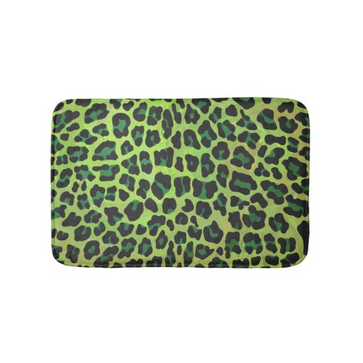 Leopard Black en Green Print Badmat (Voorkant)