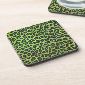 Leopard Black en Green Print Bier Onderzetter (Linkerzijde)