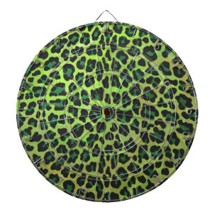 Leopard Black en Green Print Dartbord