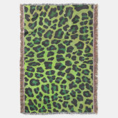 Leopard Black en Green Print Deken (Voorkant Verticaal)