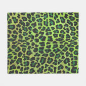 Leopard Black en Green Print Fleece Deken (Voorkant (Horizontaal))