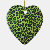 Leopard Black en Green Print Keramisch Ornament (Rechts)