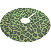 Leopard Black en Green Print Kerstboom Rok (Gekanteld)