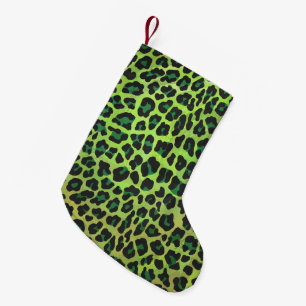 Leopard Black en Green Print Kleine Kerstsok