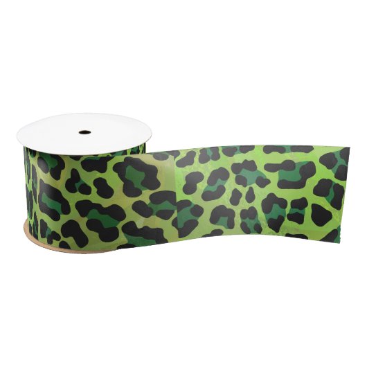Leopard Black en Green Print Lint (Spoel)