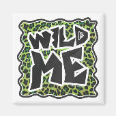 Leopard Black en Green Print Magneet (Voorkant)