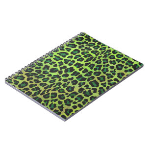 Leopard Black en Green Print Notitieboek