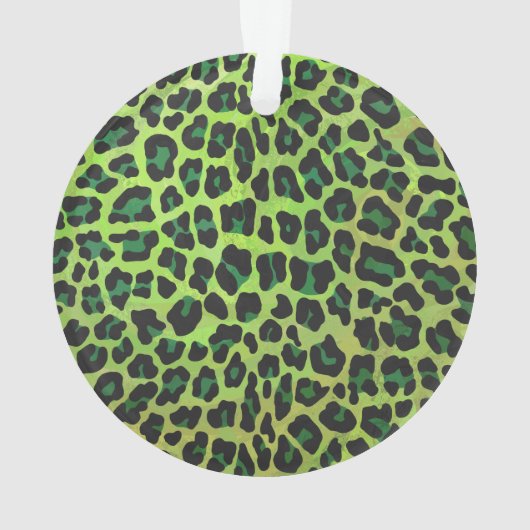 Leopard Black en Green Print Ornament (achterkant)