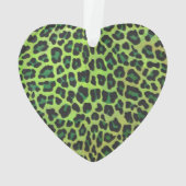 Leopard Black en Green Print Ornament (achterkant)