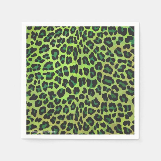 Leopard Black en Green Print Servetten (Voorkant)