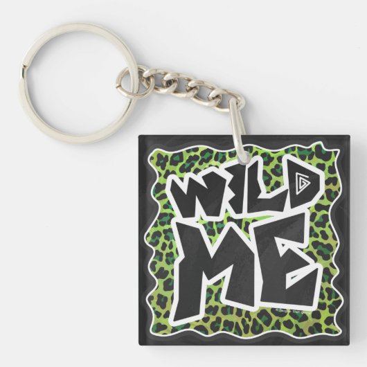 Leopard Black en Green Print Sleutelhanger (voorkant)