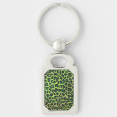 Leopard Black en Green Print Sleutelhanger (Voorkant)