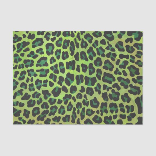 Leopard Black en Green Print Tissuepapier (Voorkant)