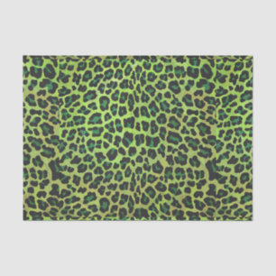 Leopard Black en Green Print Tissuepapier