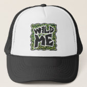 Leopard Black en Green Print Trucker Pet (Voorkant)