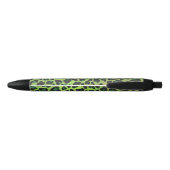Leopard Black en Green Print Zwarte Inkt Pen (Achterkant)