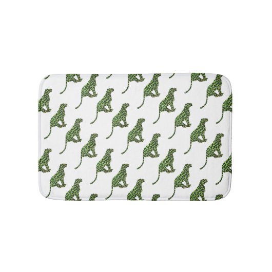 Leopard Black en Green Silhouette Badmat (Voorkant)