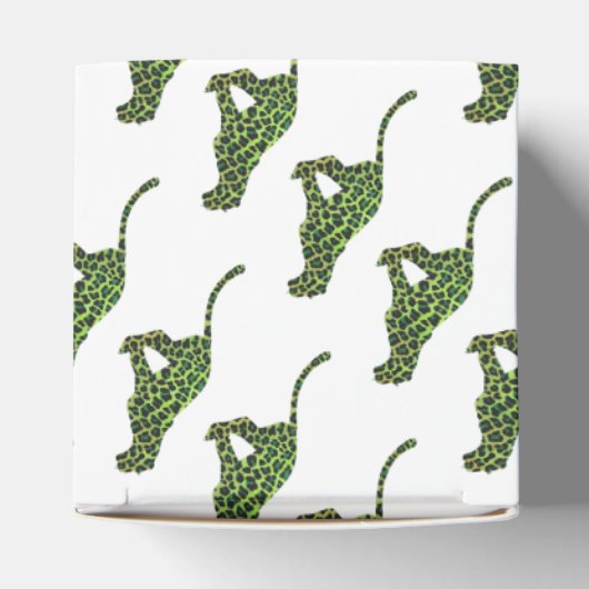 Leopard Black en Green Silhouette Bedankdoosjes (Bovenkant)