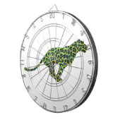 Leopard Black en Green Silhouette Dartbord (Voorkant Rechts)