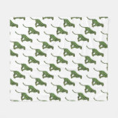 Leopard Black en Green Silhouette Fleece Deken (Voorkant (Horizontaal))