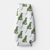 Leopard Black en Green Silhouette Flesjeskoeler (Voorkant)