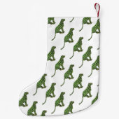 Leopard Black en Green Silhouette Kleine Kerstsok (Achterkant)