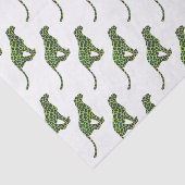 Leopard Black en Green Silhouette Tissuepapier (Detail)