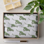 Leopard Black en Green Silhouette Tissuepapier (Geschenk)