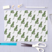 Leopard Black en Green Silhouette Tissuepapier (Craft)
