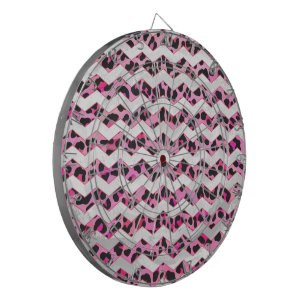Leopard Black en Hot Pink Chevron Print Dartbord