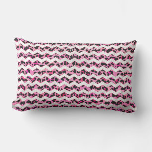 Leopard Black en Hot Pink Chevron Print Kussen
