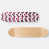 Leopard Black en Hot Pink Chevron Print Skateboard (Horizontaal)