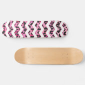 Leopard Black en Hot Pink Chevron Print Skateboard (Horizontaal)