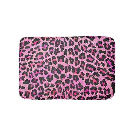Leopard Black en Hot Pink Print Badmat (Voorkant)