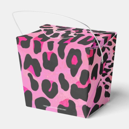 Leopard Black en Hot Pink Print Bedankdoosjes (Achterkant)