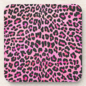 Leopard Black en Hot Pink Print Bier Onderzetter (Voorkant)